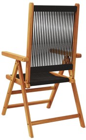 Cadeiras de jardim 2 pcs acácia maciça e polipropileno preto