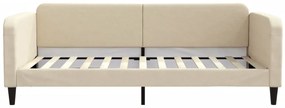 Sofá-cama com colchão 100x200 cm tecido cor creme