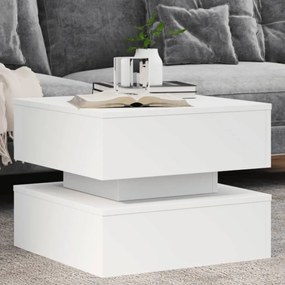 Mesa de centro com luzes LED 50x50x40 cm branco