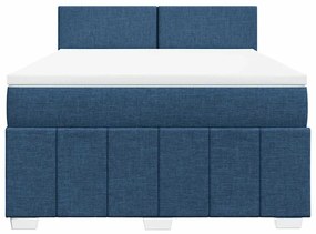 Cama com molas/colchão 140x190 cm tecido azul