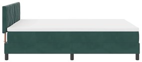 Cama Box Spring com Colchão e LED Verde Escuro 140x200 cm Veludo