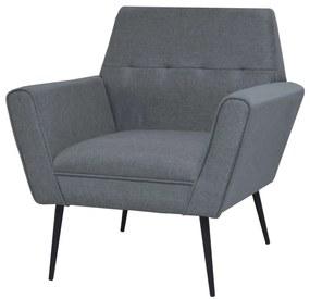 vidaXL Poltrona em aço e tecido cinzento-claro
