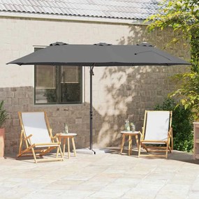 vidaXL Guarda-sol cantilever de jardim Antracite 372 x 198 x 253 cm