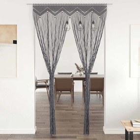 vidaXL Cortina macramé 140x240 cm algodão antracite