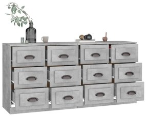 Aparadores 2 pcs derivados de madeira cinzento cimento