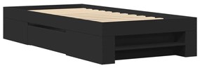 Estrutura de cama 100x200 cm derivados de madeira preto