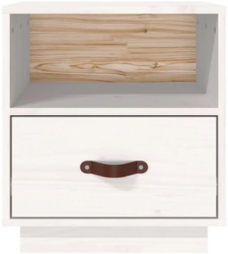 Mesas de cabeceira 2 pcs 40x34x45 cm pinho maciço branco