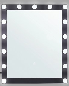 Espelho de parede preto com iluminação LED 50 x 60 cm ODENAS Beliani
