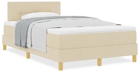 Cama Box Spring com Colchão Creme 120x200 cm Tecido