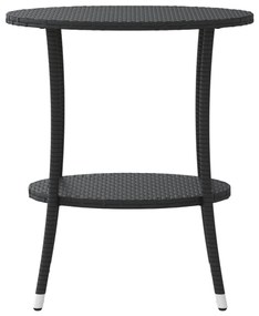 Cadeiras jardim reclináveis 2 pcs com mesa vime PE preto