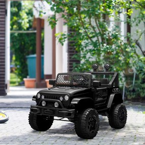 Carro elétrico infantil de 12 V com comando à distância, preto