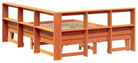 Cama com estante sem colchão 150x200 cm pinho maciço