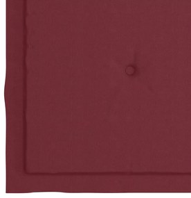 Cadeiras jardim c/ almofadões vermelho tinto 2 pcs teca maciça