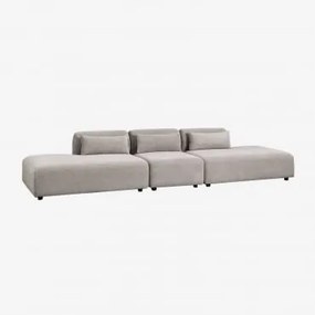 Sofá-chaise Duplo Modular De 3 Peças Fogler Bombazina Toupeira Claro - Sklum