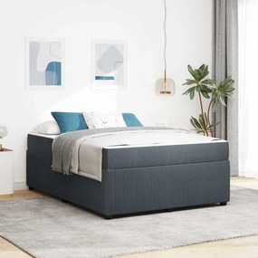 vidaXL Estrutura de cama com colchão Cinzento escuro 140 x 200 cm