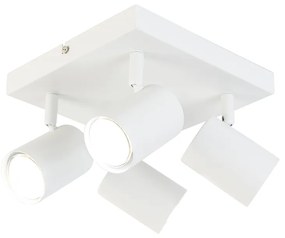 LED Candeeiro de Teto Inteligente Branco Quadrado com 4 GU10 Wifi - Jeana Moderno
