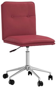 Cadeira de jantar couro artificial vermelho tinto