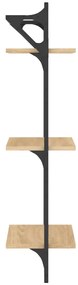 Estante 3 prateleiras + barras 2pcs 30x25x100cm carvalho sonoma