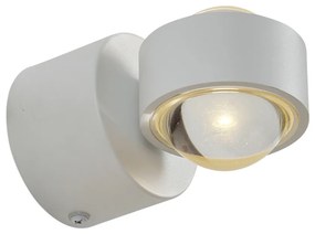 Aplique de parede de design branco incluindo LED IP44 - Lens Design