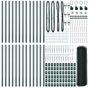 Cerca Hexagonal vidaXL Verde 0,6x50 m Aço