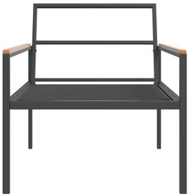 4 pcs conjunto lounge de jardim com almofadões aço antracite