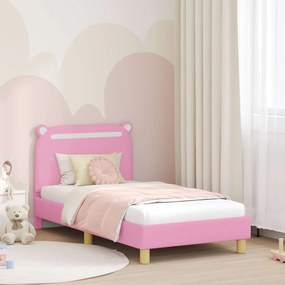 vidaXL Estrutura de Cama Infantil com Cabeceira Rosa 80 x 160 cm