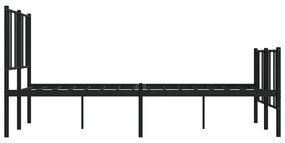 Estrutura de cama com cabeceira e pés 140x200 cm metal preto