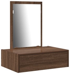 mesa de maquiagem de parede em carvalho castanho 60x40x70 cm