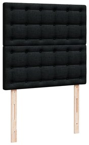 Cama com molas/colchão 90x190 cm tecido preto