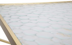 CONJUNTO 2 MESAS DE APOIO 50X50X100-40X40X80 CM DOURADO