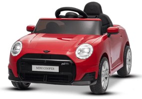 Carro elétrico para crianças 12V Mini Cooper MP3 Player com Controlo remoto, bateria de Lítio Licença Original Vermelho