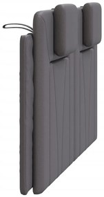 Almofadão de cabeceira 120 cm couro artificial cinzento