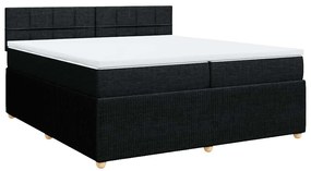 Cama com molas/colchão 200x200 cm tecido preto