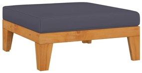 3 pcs conjunto lounge de jardim c/ almofadões acácia maciça