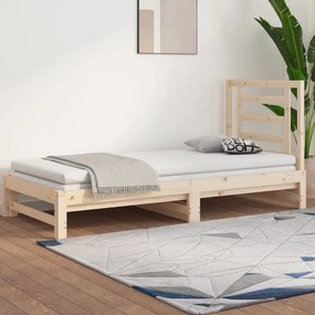 Sofá-cama de puxar 2x(90x190) cm madeira de pinho maciça