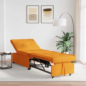 vidaXL Sofá-cama 3 em 1 com design retrátil em tecido amarelo escuro