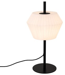 Candeeiro de mesa exterior moderno preto com cúpula branca IP44 - Robbert Moderno