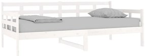 Sofá-cama 90x190 cm madeira de pinho maciça branco