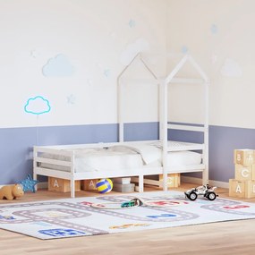 Telhado de cama infantil 98x70x176,5 cm pinho maciço branco