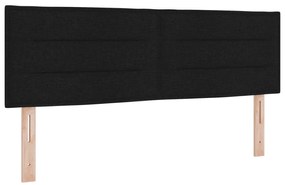 Cama Box Spring com Colchão Preto 140x190 cm Tecido