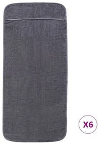 Toalhas de praia 6 pcs 60x135 cm tecido 400 GSM antracite