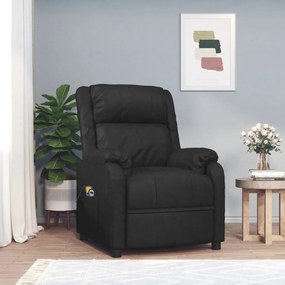 vidaXL Poltrona de massagens elétrica couro artificial preto