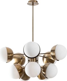 Candeeiro de Teto Karsor – Dourado e Branco – 68 x 68 cm