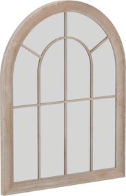 Espelho de painel de janela estilo fazenda arqueado  88 x 69,5 x 3,5 cm montado na parede com moldura metálica Cinza rústico
