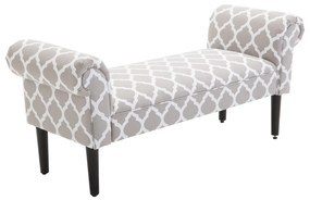 Banco com Braços, Estofado Junto à Cama tipo Banco de Madeira para Quarto ou Corredor - 132x45,5x58cm