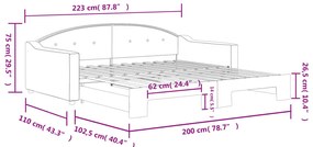 Sofá-cama com gavetão 100x200 cm tecido cor creme