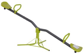 HOMCOM Baloiço para crianças acima de 3 anos giratória de 360º carga 35 kg (cada assento) 180x65x53 cm Cinza e Verde