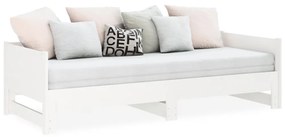 Sofá-cama de puxar 2x(90x200) cm pinho maciço branco