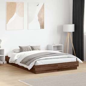 vidaXL Estrutura de cama 120x190cm derivados madeira carvalho castanho