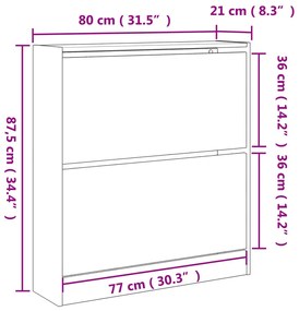 Sapateira 80x21x87,5 cm derivados de madeira branco